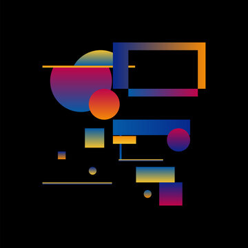 Generative Design Artwork of Abstract Vector Generated Shapes Composition