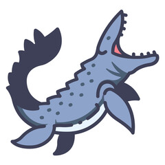 Wall Mural - mosasaurus icon