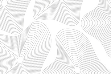 Poster - Abstract gray background with lines. Minimal topographic line contour map style. Modern wavy geographic grid map isolated on white background.