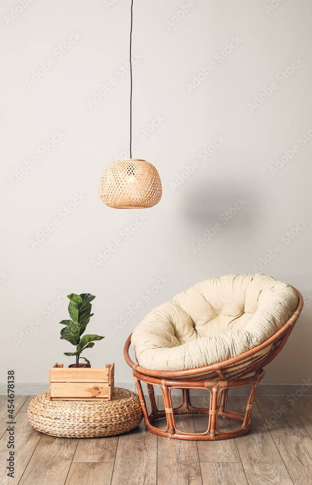 Interior of stylish modern room with armchair