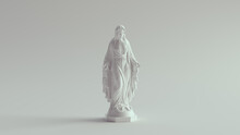 White Virgin Mary Statue Marble Art Religion Sculpture 3d Illustration Render