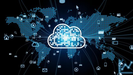 Leinwandbilder - Global network concept. Cloud computing.