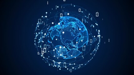 Aufkleber - Global communication network concept. Digital transformation. DX.