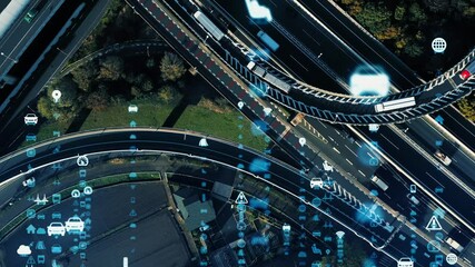 Fototapete - Transportation and technology concept. ITS (Intelligent Transport Systems). Mobility as a service.