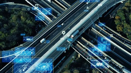 Poster - Transportation and technology concept. ITS (Intelligent Transport Systems). Mobility as a service.