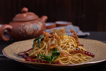 Poster - Spaghetti with Dried Chili and Fried Bacon