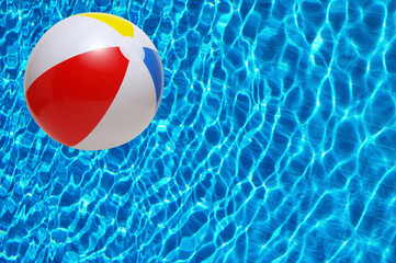 Poster - Swimming pool water and beach ball