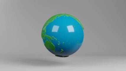Wall Mural - 3d rendered earth model rotates on a white background. 3d planet concept 3d render element