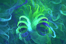 Abstract Fractal Art Background, Suggestive Of Strange Underwater Lifeforms With Tentacles.