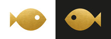 Golden Fish Icon - Vector Logo Symbol