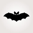 Bat black silhouette. Vector illustration