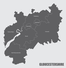 Wall Mural - Gloucestershire county administrative map