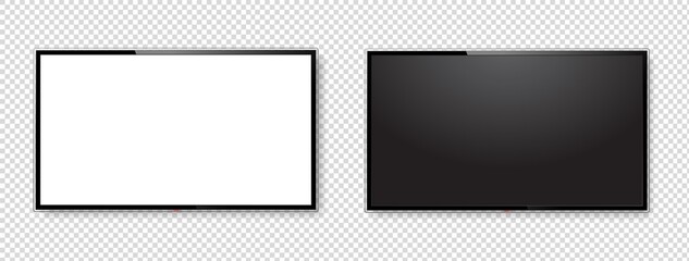 Wall Mural - realistic tv screen mock up with transparency