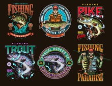 Fishing Vintage Colorful Prints