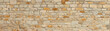 canvas print picture - Alte grobe Panorama Steinwand aus verschiedenen viereckigen Natursteinen in beige, ocker und braun