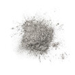 Heap of silver powder dust isolated on white background 