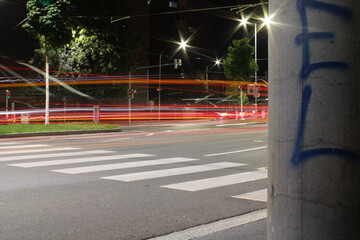 Canvas Print - Long exposure shot of street traffic at night