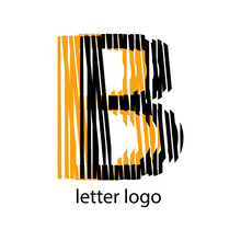 Black And Orange Letter B Logo Modern Design