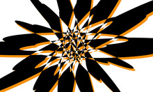 Orange Black Star In Op Art Style Close Up