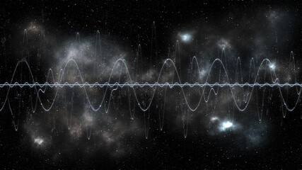 Wall Mural - sci-fi concept image illustration. unknown origin radio signal waves coming out from deep cosmos spa
