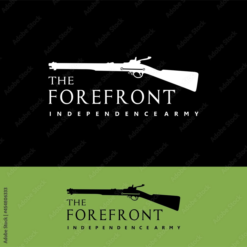 Ancient Rifle Logo Vintage World War Weapons Stock Vector | Adobe Stock