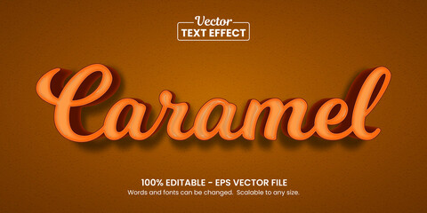 Wall Mural - chocolate caramel background, editable text effect
