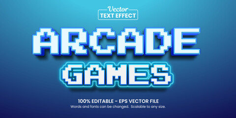 Wall Mural - retro arcade games, editable text effect