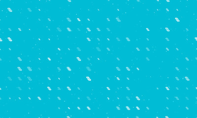 Poster - Seamless background pattern of evenly spaced white videoconference symbols of different sizes and opacity. Vector illustration on cyan background with stars