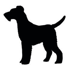 Vector hand drawn doodle sketch fox terrier dog silhouette isolated on white background