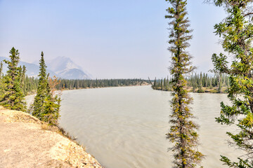 Wall Mural - Landscapes along the shores of Abraham Lake and the South Saskatchewan River in the Canadian Rocky Mountains