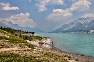 Wall Mural - Landscapes along the shores of Abraham Lake and the South Saskatchewan River in the Canadian Rocky Mountains