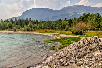 Wall Mural - Landscapes along the shores of Abraham Lake and the South Saskatchewan River in the Canadian Rocky Mountains