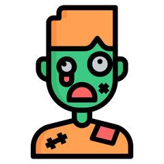 Sticker - zombie Color line icon