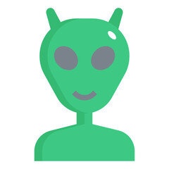 Sticker - alien flat icon