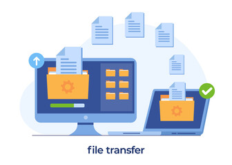 file transfer concept, backup data, document save on storage, technology cloud, upload and download,