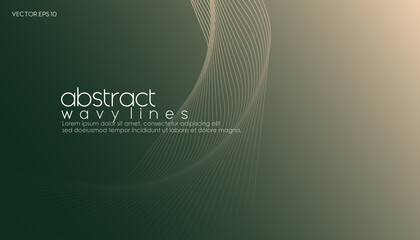 Poster - Abstract futuristic geometric background with wavy lines for banner, posters, and wallpaper. Vector