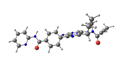 Wall Mural - Acalabrutinib molecular structure isolated on white