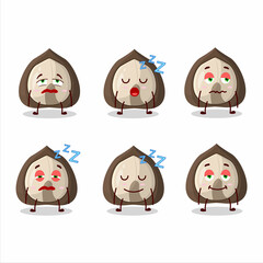 Poster - Cartoon character of manchurian walnut with sleepy expression