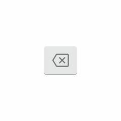 Poster - Delete Backspace Keyboard Key Icon Vector in Modern Flat Style