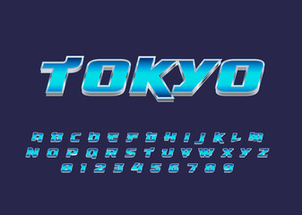 Poster - futuristic techno japanese style text effect