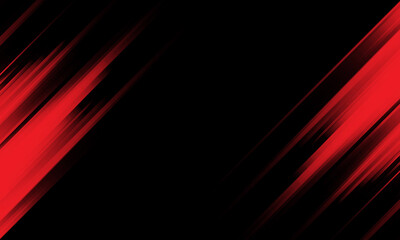 Poster - Abstract red light speed dynamic on black technology futuristic background vector