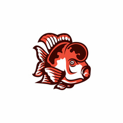 Wall Mural - Flowerhorn cichlid logo template design vector illustration