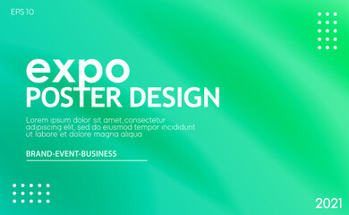 Wall Mural - Abstract green expo poster design template for social network concept and business promotion. Vector