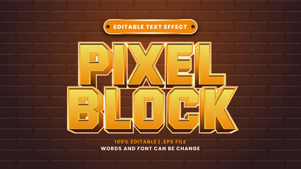 Pixel block editable text effect in modern 3d style