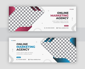 Business Social Media cover, Digital marketing social media cover design.Corporate Social Media timeline cover template design, Template banner design for social network