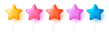 Set Of 3d Star Shaperd Air Balloons In Different Colors