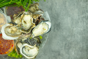 Thai style oysters with spicy dipping sauce