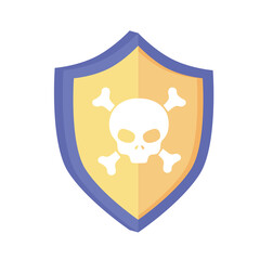 Sticker - skull inside shield