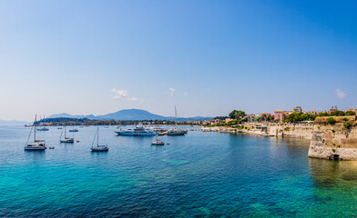 Poster - Panorama de la baie de Corfou depuis le Vieux Fort