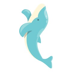 Jumping dolphin icon cartoon vector. Sea fish. Water show